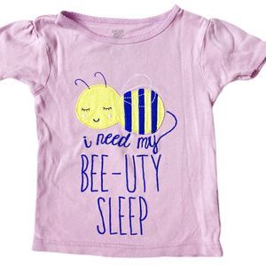 Carters Girls 2T Purple “Bee-Uty Sleep” Pajama Top
